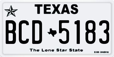 TX license plate BCD5183