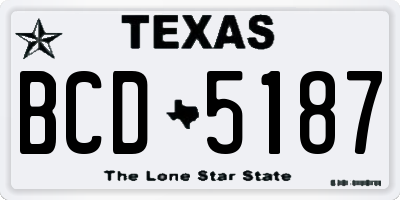 TX license plate BCD5187