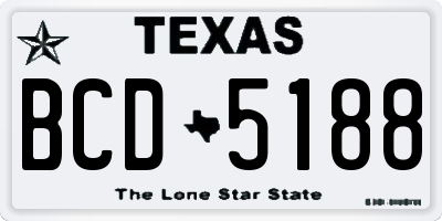 TX license plate BCD5188