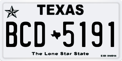TX license plate BCD5191