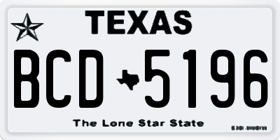 TX license plate BCD5196