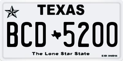 TX license plate BCD5200