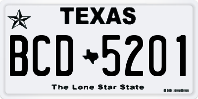 TX license plate BCD5201