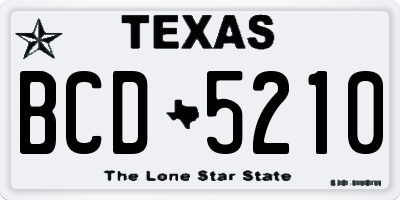 TX license plate BCD5210