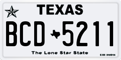 TX license plate BCD5211
