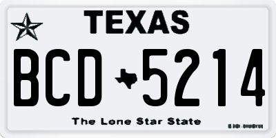 TX license plate BCD5214