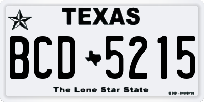 TX license plate BCD5215
