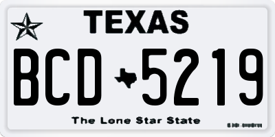 TX license plate BCD5219