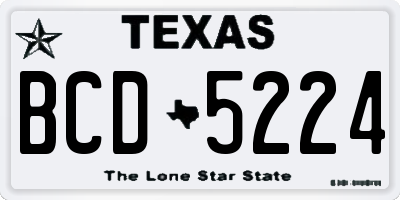 TX license plate BCD5224