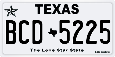 TX license plate BCD5225