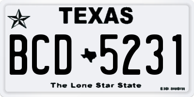TX license plate BCD5231