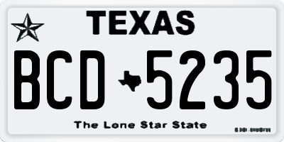 TX license plate BCD5235