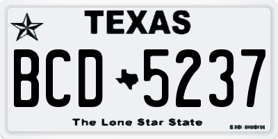 TX license plate BCD5237