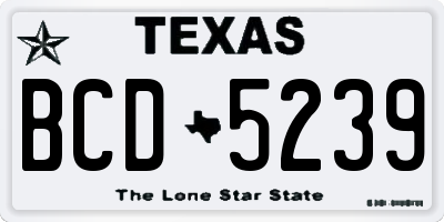 TX license plate BCD5239