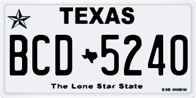 TX license plate BCD5240