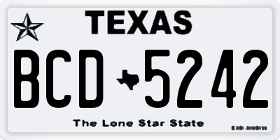 TX license plate BCD5242