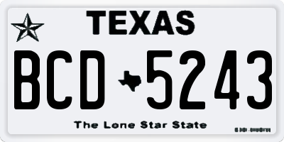 TX license plate BCD5243