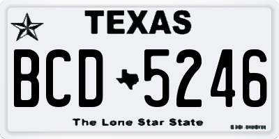 TX license plate BCD5246