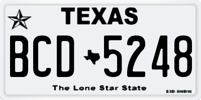 TX license plate BCD5248