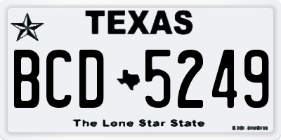 TX license plate BCD5249
