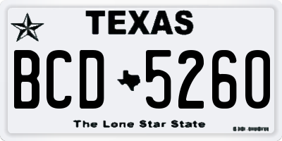 TX license plate BCD5260