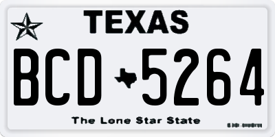 TX license plate BCD5264