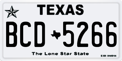 TX license plate BCD5266