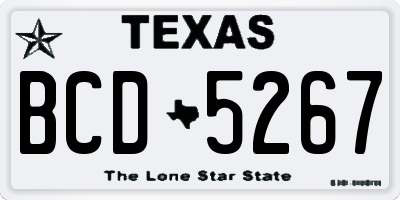 TX license plate BCD5267