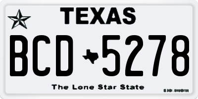 TX license plate BCD5278