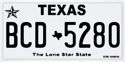 TX license plate BCD5280