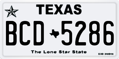 TX license plate BCD5286
