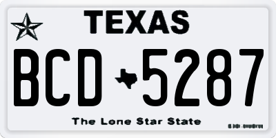 TX license plate BCD5287