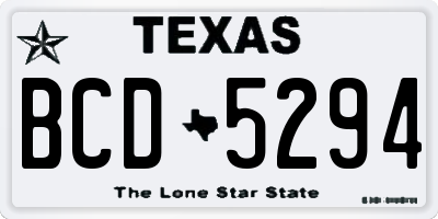 TX license plate BCD5294