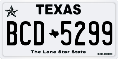TX license plate BCD5299