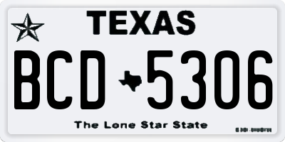 TX license plate BCD5306