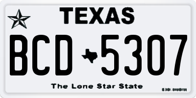 TX license plate BCD5307
