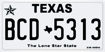 TX license plate BCD5313