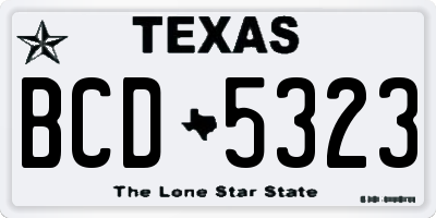 TX license plate BCD5323