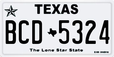 TX license plate BCD5324