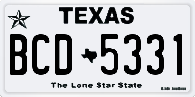 TX license plate BCD5331