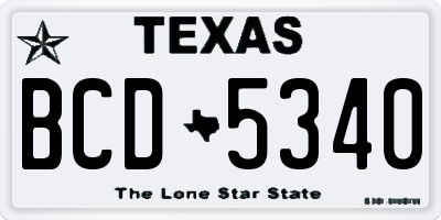 TX license plate BCD5340