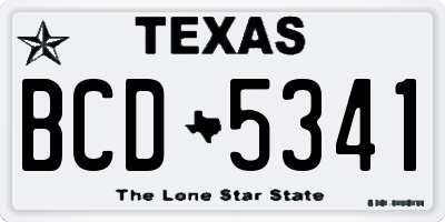 TX license plate BCD5341