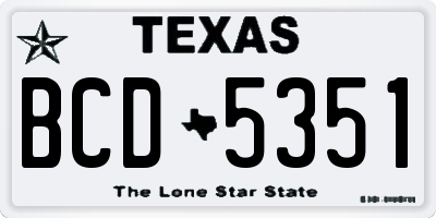 TX license plate BCD5351