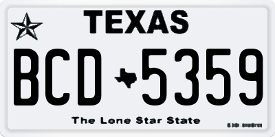 TX license plate BCD5359