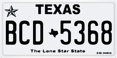 TX license plate BCD5368