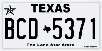 TX license plate BCD5371