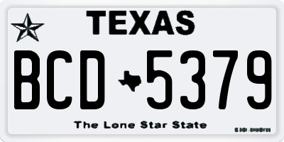 TX license plate BCD5379