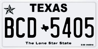 TX license plate BCD5405