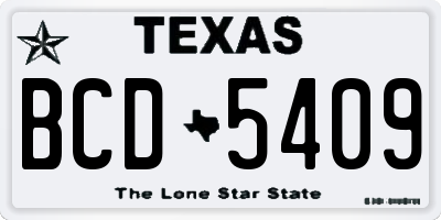 TX license plate BCD5409