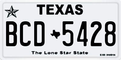 TX license plate BCD5428